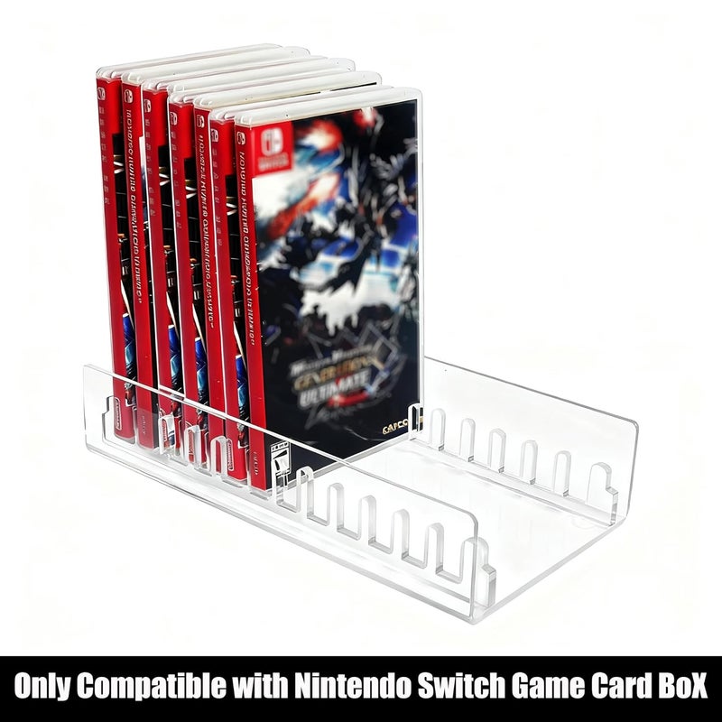 MINLI Clear Acrylic Nintendo Switch Game Case Holder & Storage - Organizer Stand for 24 Games, Protective Display Shelf（2pcs） - Image 2